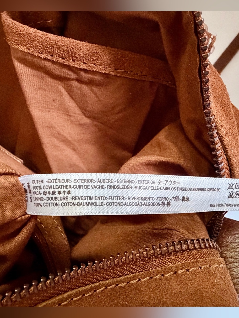 We The Free Tan Suede Baby Emerson Bag with with Double Layer Swag Charm Chain - Picture 9 of 13